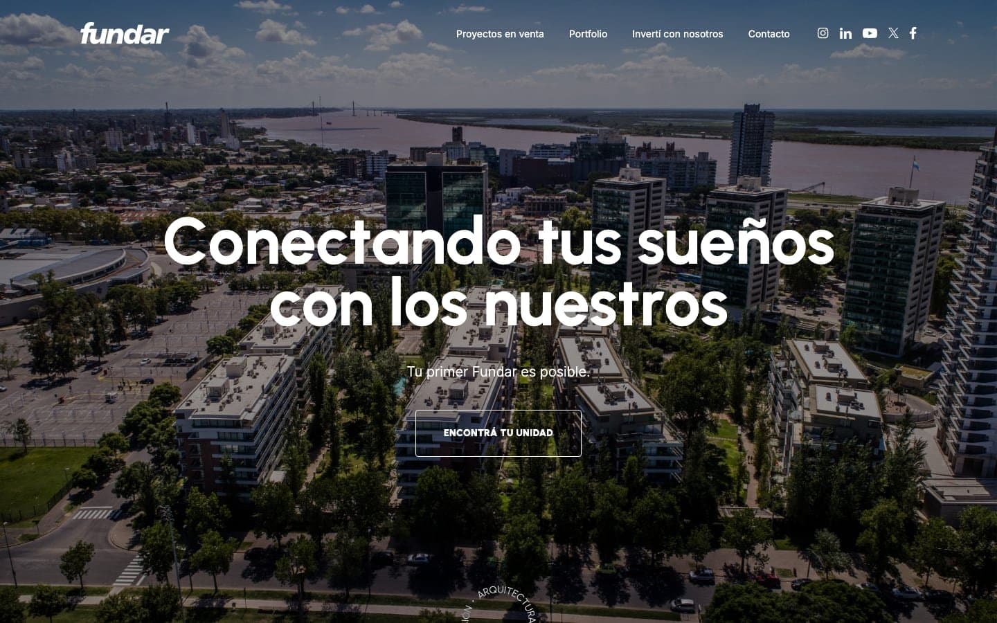 Screenshot of the Fundar – Real Estate Architecture and Innovation Platform website homepage