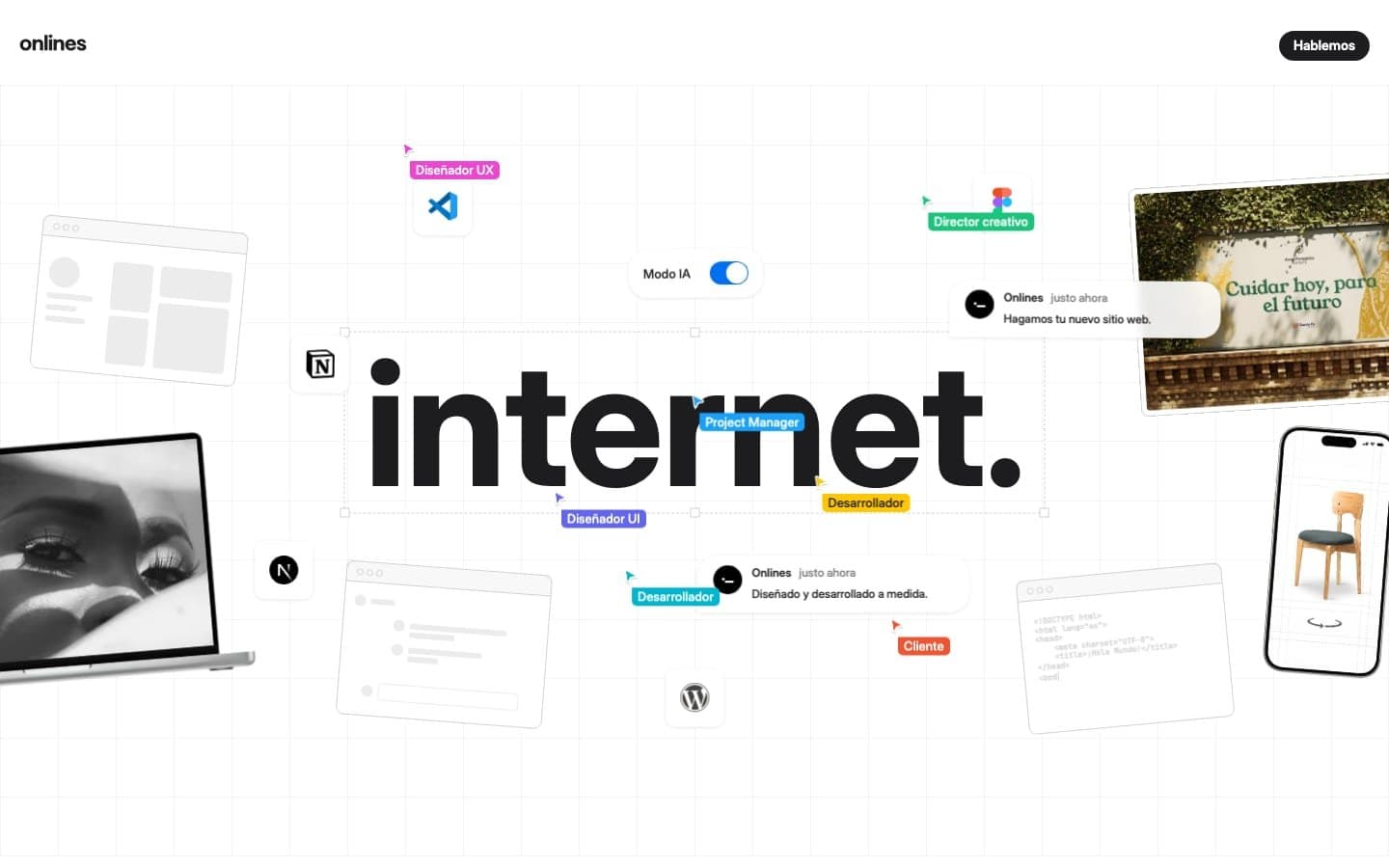 Screenshot of the Onlines – Digital Web Development Agency website homepage
