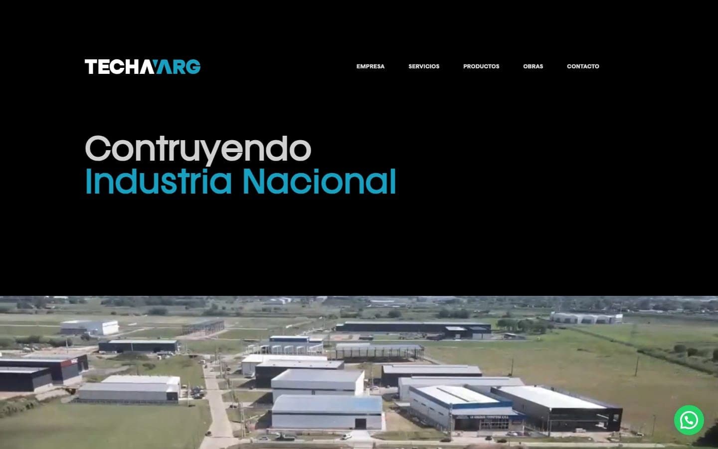 Screenshot of the Techarg – Adding Value to the Industrial Matrix website homepage