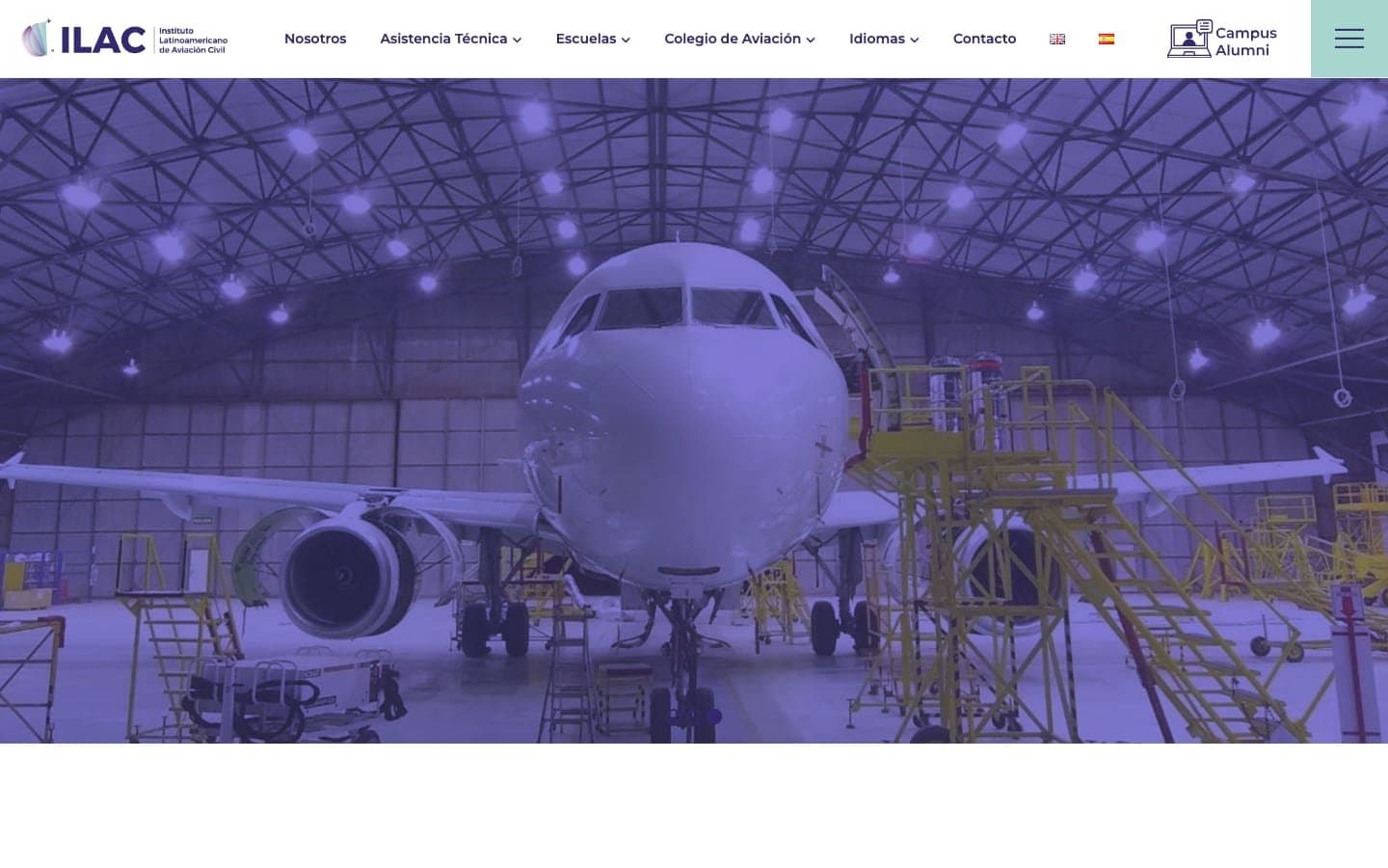 Screenshot of the ILAC – Latin American Civil Aviation Institute Website website homepage